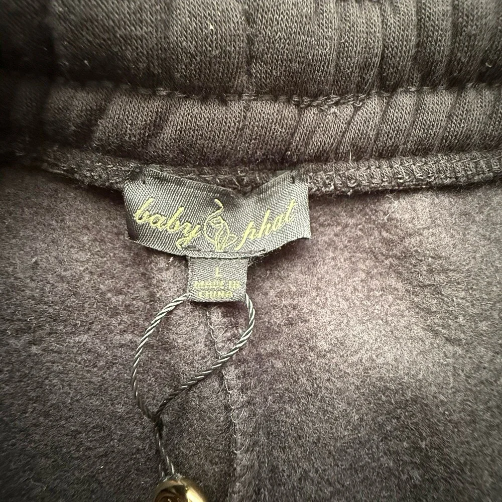 Baby Phat Women L Black Wide Leg Flare Sweatpants Gorpcore Y2K Streetwear NWT
